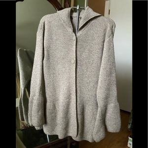 Hooded Sweater Tan/White No Tag S/M